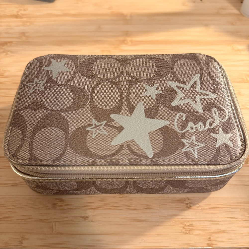 Vintage Coach Brown Star Jewellery Case